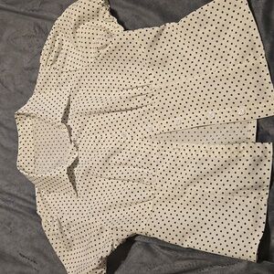 SHEIN Black Polka Dot Blouse Size M